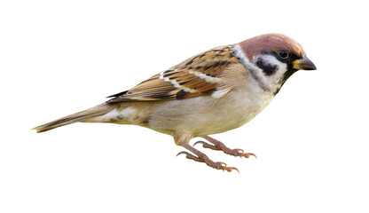 Sparrow isolated on transparent background. Passer montanus