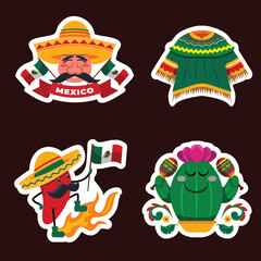 Mexico independence day sticker Festival