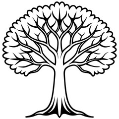 Obraz premium Minimal Banyan Symbol – Vector Art