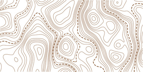 
Abstract topo contour map on white background, Topographic map, Topographic contour lines map seamless pattern. Geographic mountain relief diagram line wave carve pattern.