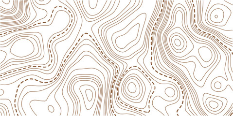 
Abstract topo contour map on white background, Topographic map, Topographic contour lines map seamless pattern. Geographic mountain relief diagram line wave carve pattern.