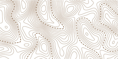 
Abstract topo contour map on white background, Topographic map, Topographic contour lines map seamless pattern. Geographic mountain relief diagram line wave carve pattern.