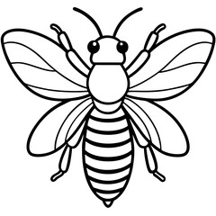 Geometric Bee Outline Vector