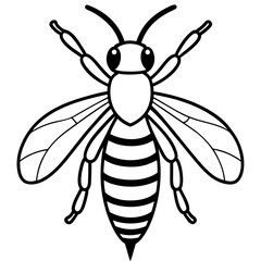 Geometric Bee Outline Vector