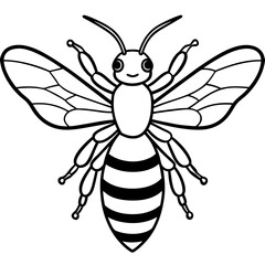 Geometric Bee Outline Vector
