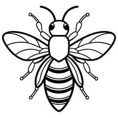 Geometric Bee Outline Vector