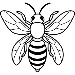Geometric Bee Outline Vector