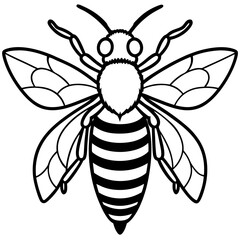 Geometric Bee Outline Vector