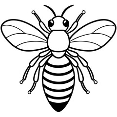 Geometric Bee Outline Vector