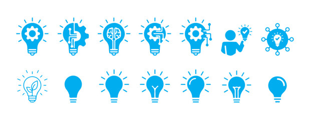 Lightbulb Icon Set, icons of bulbs, set of bulbs, bulbs, light bulb, bulbs icons, Bulb lamp icon, Electric lamp, light, innovation.  Electric lamp, electricity. Victor illustration eps 10