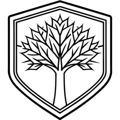 Minimal Tree Badge Design