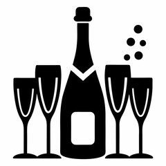 wine bottle and glass