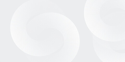Abstract white glowing geometric lines on gray background. Modern shiny blue circle lines pattern.eps 10
