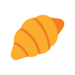 breakfast croissant delicious fast food item color vector illustration on white background