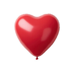 Bright Red Heart Balloon Adrift in a Clear Sky Perfect for Valentine's Day or Romantic Celebrations Transparent background or png