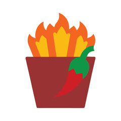 chili cheese fries delicious fast food item color vector illustration on white background