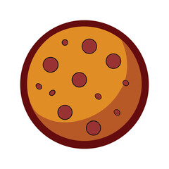 chocolate chip cookie delicious fast food item color vector illustration on white background
