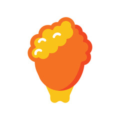 fried chicken delicious fast food item color vector illustration on white background