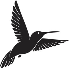 Obraz premium hummingbird, black and white, simple, minimalist, vector graphic, silhouette, iconic, geometric, stylized 