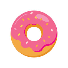 glazed donut delicious fast food item color vector illustration on white background