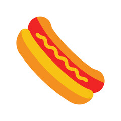 hot dog delicious fast food item color vector illustration on white background