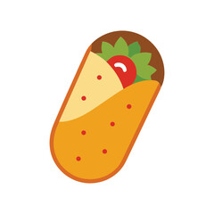 loaded burrito delicious fast food item color vector illustration on white background