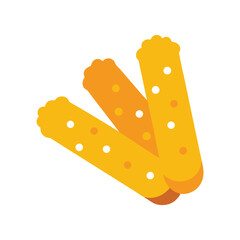 mozzarella sticks delicious fast food item color vector illustration on white background