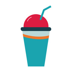 slushie delicious fast food item color vector illustration on white background