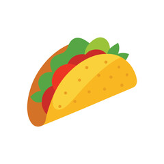 soft taco delicious fast food item color vector illustration on white background