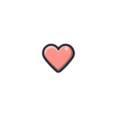 Obraz premium Cute pink heart symbol icon on black background, perfect for love, affection, and romantic themes in design projects Transparent background or png