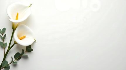Minimal ivory canvas background with floral accents on the left, soft shadows, and a clean center for text or branding.