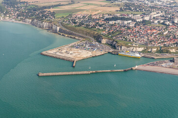vue aérienne de Dieppe en France