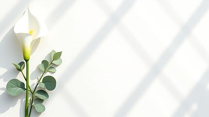 Minimal ivory canvas background with floral accents on the left, soft shadows, and a clean center for text or branding.