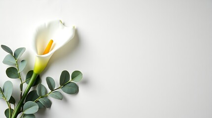 Minimal ivory canvas background with floral accents on the left, soft shadows, and a clean center for text or branding.