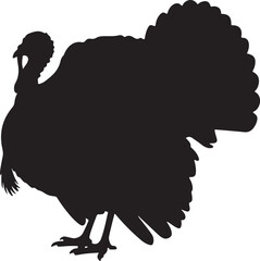 Turkey cock bird poultry animal silhouette. Good use for logo, symbol, mascot, web icon, sticker, sign, or any design you want. Easy to use.