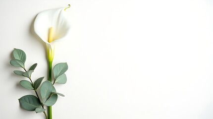 Minimal ivory canvas background with floral accents on the left, soft shadows, and a clean center for text or branding.