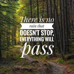 Square Printable Motivational Quote: "There Is No Rain That Doesn't Stop, Everything Will Pass" &mdash; Perfect for Wall Decor and Poster Art