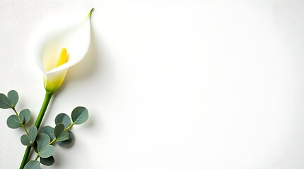 Minimal ivory canvas background with floral accents on the left, soft shadows, and a clean center for text or branding.