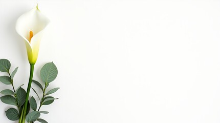 Minimal ivory canvas background with floral accents on the left, soft shadows, and a clean center for text or branding.