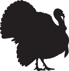 Turkey cock bird poultry animal silhouette. Good use for logo, symbol, mascot, web icon, sticker, sign, or any design you want. Easy to use.
