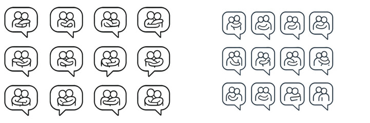 Vector flat illustration of communication exchanges featuring people in conversation with speech bubbles