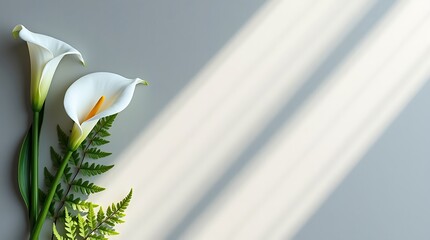 Minimal ivory canvas background with floral accents on the left, soft shadows, and a clean center for text or branding.