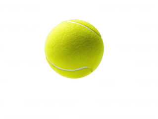 Bright Yellow Tennis Ball Isolated on White Background