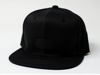 Fototapeta premium Black Baseball Cap Flat Lay Studio Shot