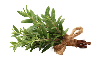 [Transparent Background PNG]Fresh Aromatic Herb Bundle Close-up