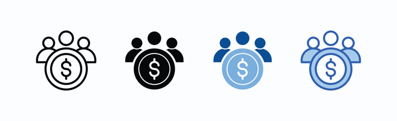 Customer icon sheet multiple style collection isolated vector