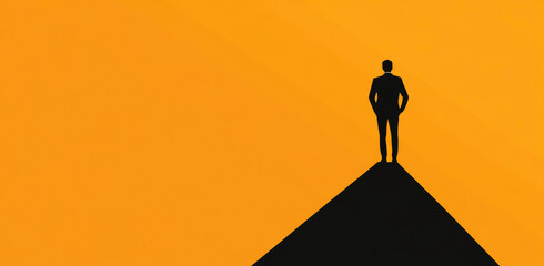 Lonely figure on the top of the mountain
