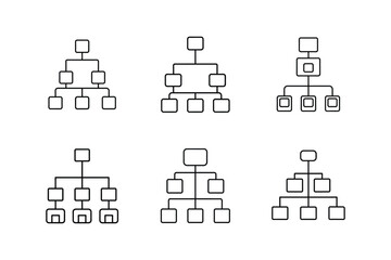 sitemap icon line art vector illustration