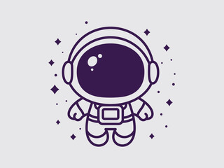 cute astronaut icon vector