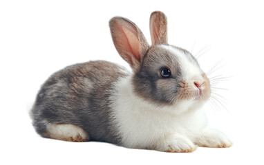 Obraz premium [Transparent Background PNG]Adorable Baby Rabbit on White Background